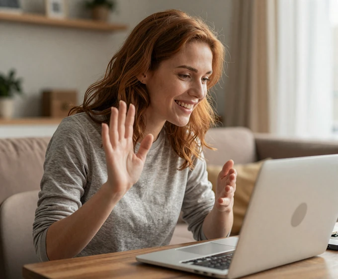 Happy couple video calling and smiling, giving emotional support in a long distance military relationship